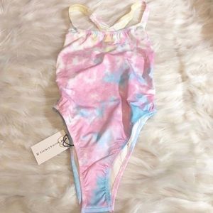 solid & striped one piece swimsuit - medium